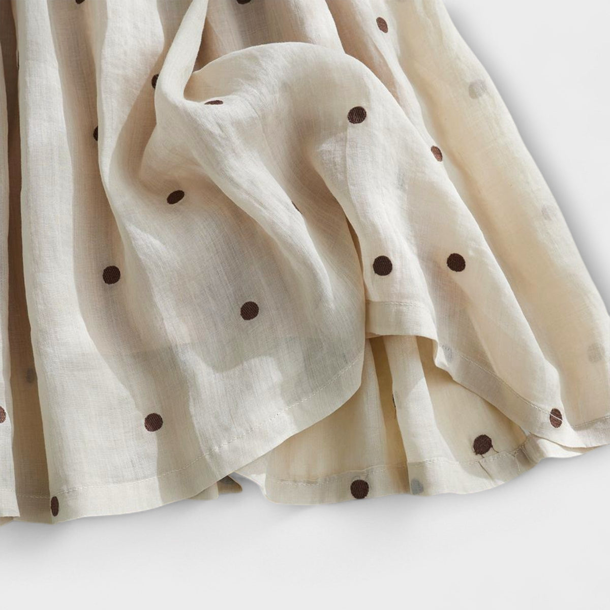 חצאית מקסי מנוקדת בתערובת פשתן וכותנה