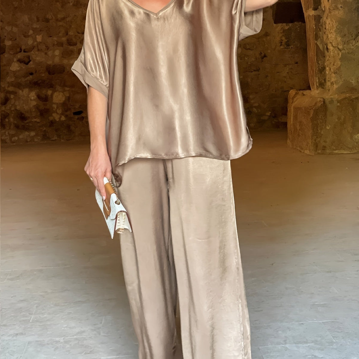 Ashlee - סט אלגנטי עם שרוולים קצרים