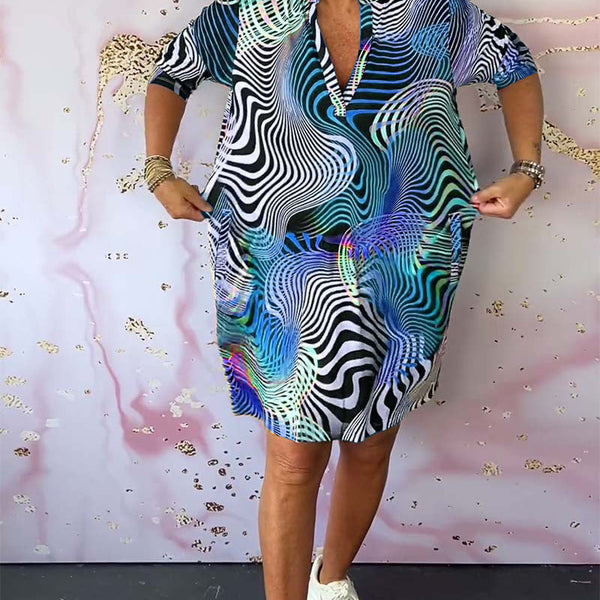 Diane - שמלה צבעונית עם מחשוף