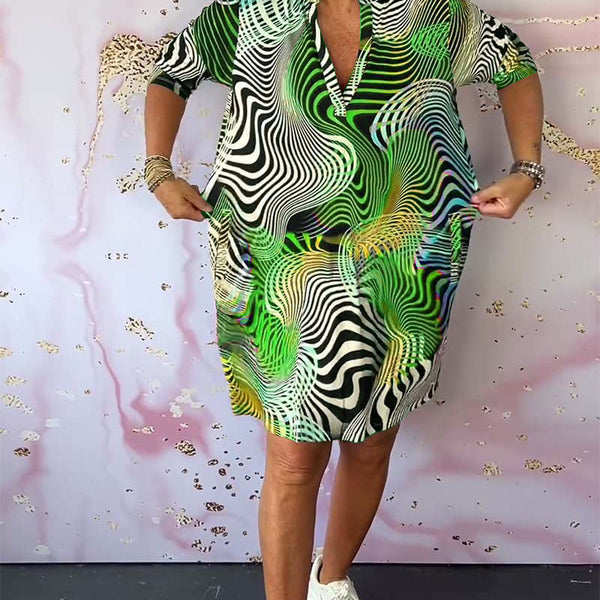 Diane - שמלה צבעונית עם מחשוף