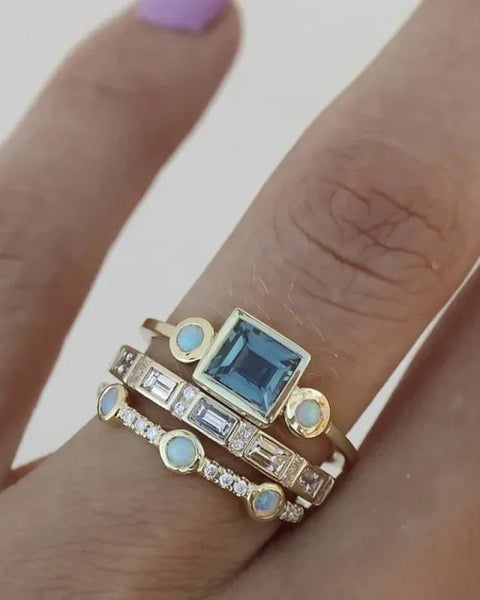 טבעת נמוכה רטרו לתכשיטי לורה