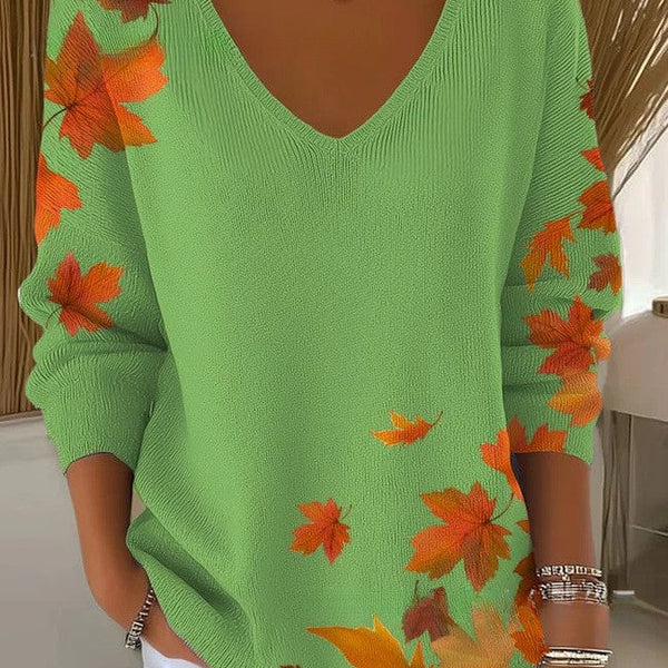 ביאטריס – סוודר סרוג עם צווארון V