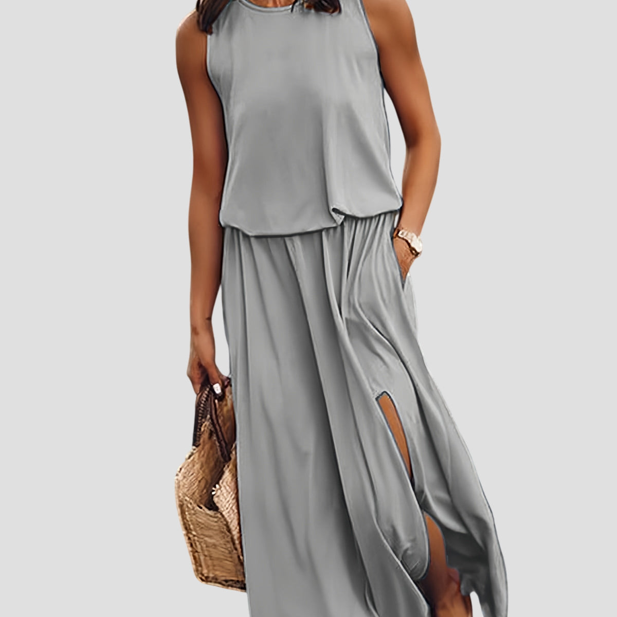 מינרווה | שמלת מקסי ללא שרוולים שיקית