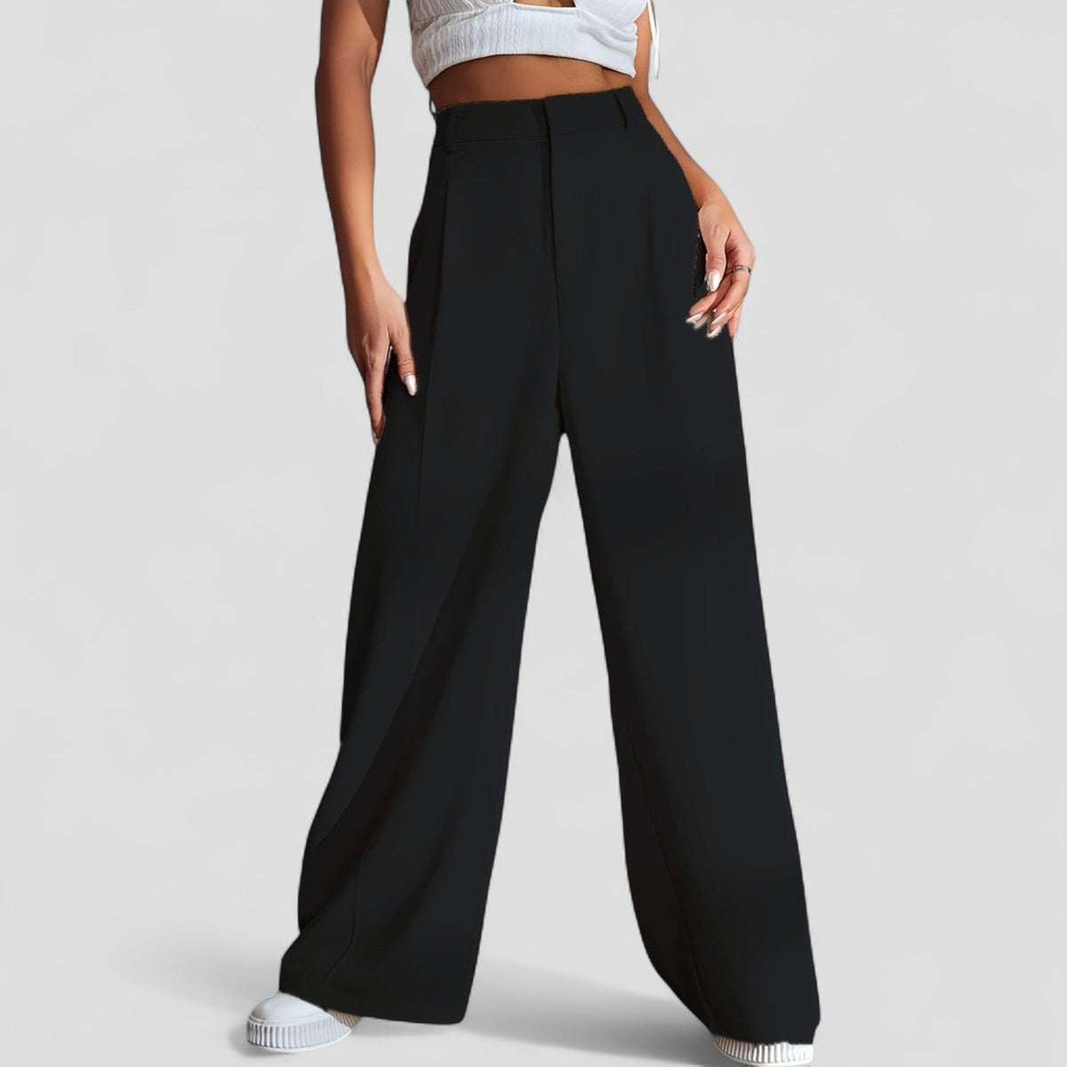יארה™ | מכנסי רחבה עם מותן גבוהה