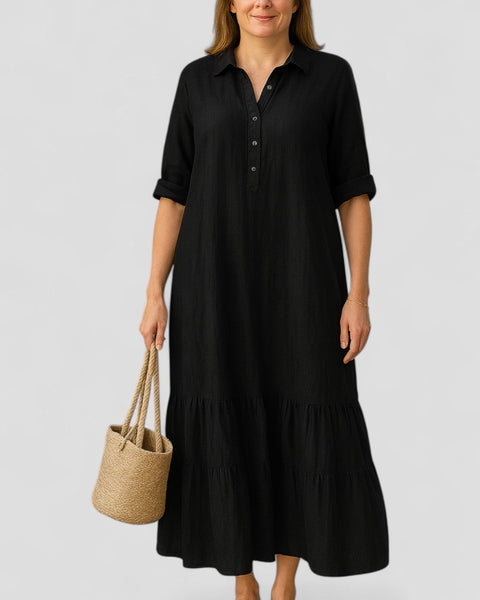 באלנה | שמלת כיסוי בטן עם כפתור חצי