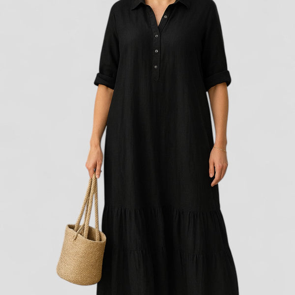 באלנה | שמלת כיסוי בטן עם כפתור חצי