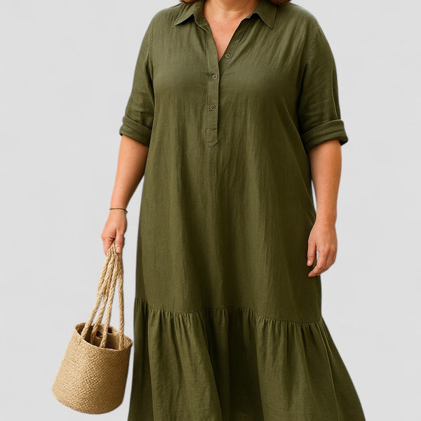 באלנה | שמלת כיסוי בטן עם כפתור חצי