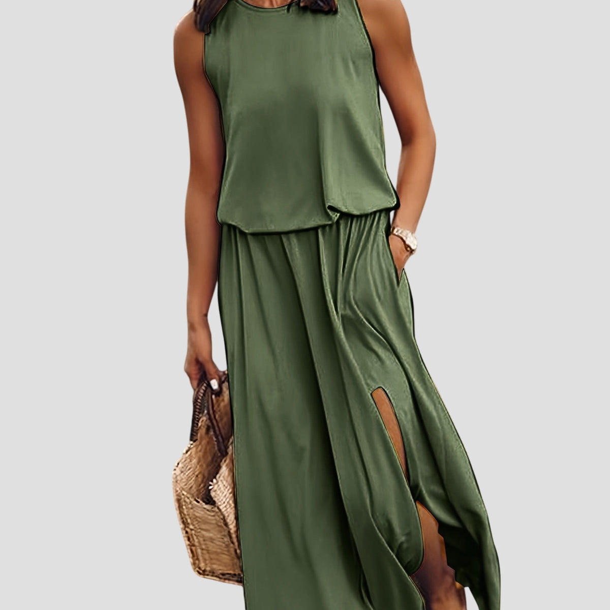 מינרווה | שמלת מקסי ללא שרוולים שיקית