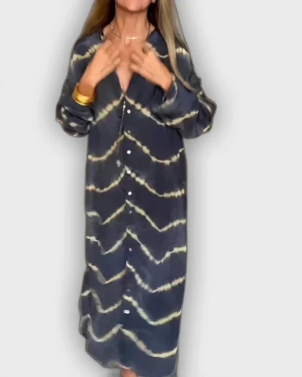 שמלת מקסי בוהו עם פסים