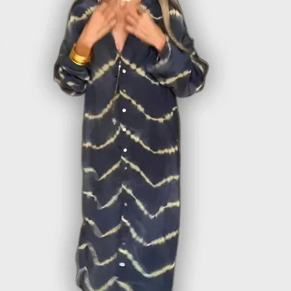 שמלת מקסי בוהו עם פסים