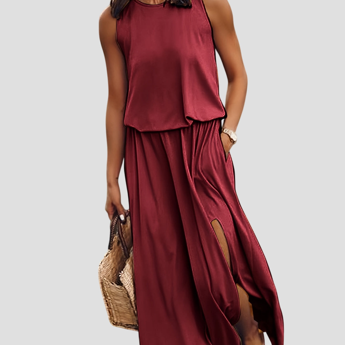 מינרווה | שמלת מקסי ללא שרוולים שיקית