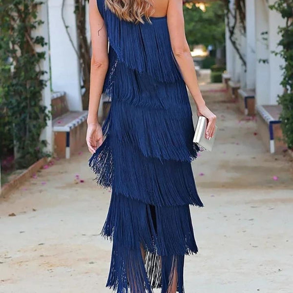 Mirella - שמלת מקסי עם פרנזים