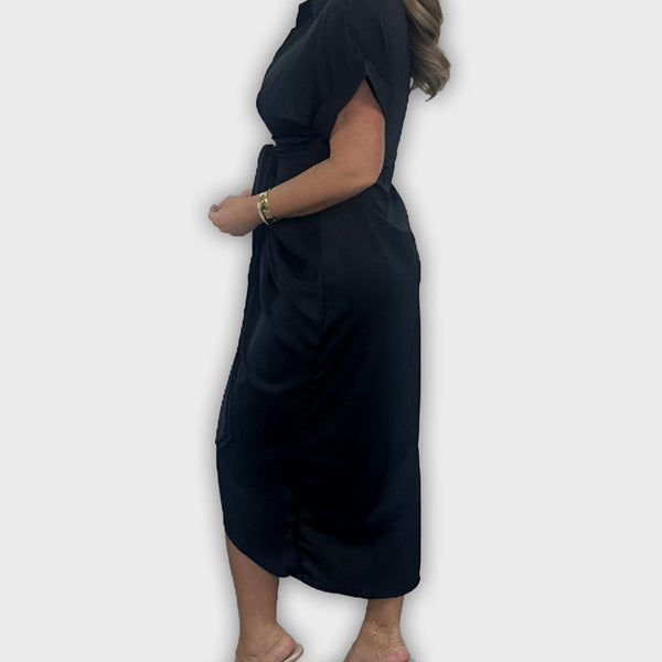 שמלת קתרין אלגנטית עם קו מותן מקופל