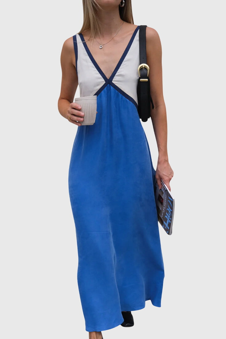 שמלת בוהו קיץ עם צווארון V