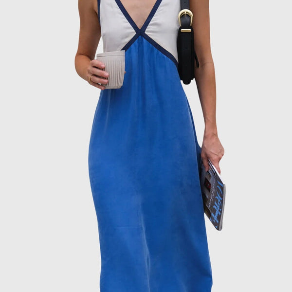 שמלת בוהו קיץ עם צווארון V