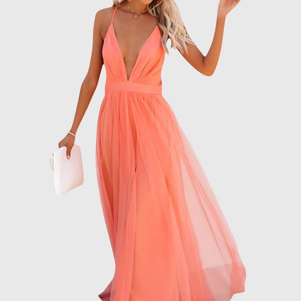 שמלת מקסי טול ללא שרוולים