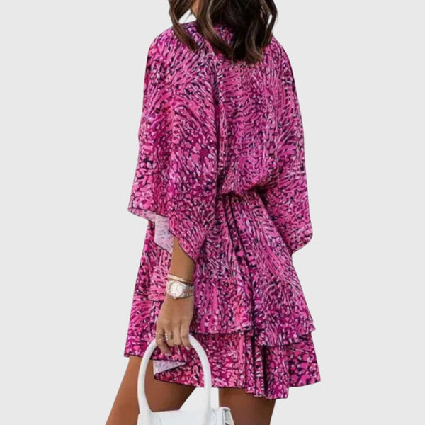 שמלת אליזה מיני עם קשר קדמי ופרטים