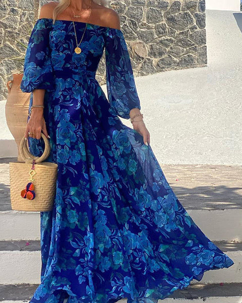 יעל™ | שמלת כתפיים חשופות פרחונית