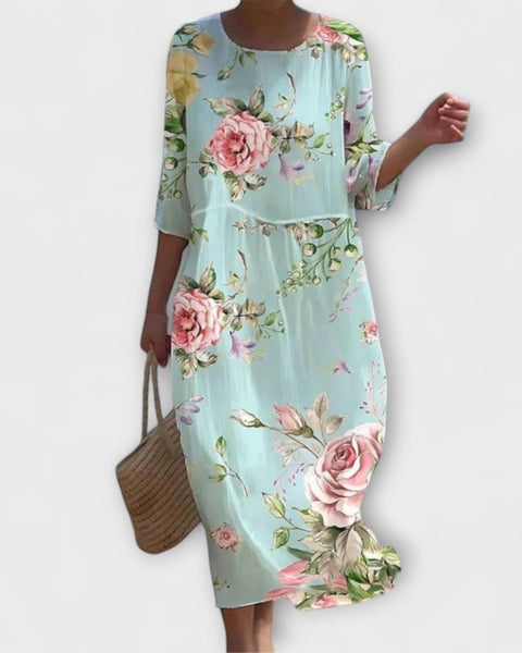 שמלת מקסי פרחונית אלגנטית מירנדה - רענני את הארון שלך