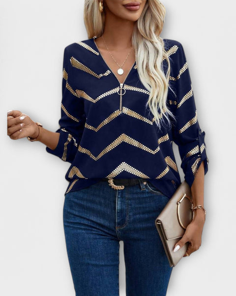 חולצת אמה קלאסית עם רוכסן חצי