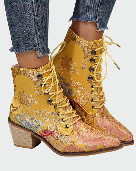 אילה - נעליים עוריות עם פרחים