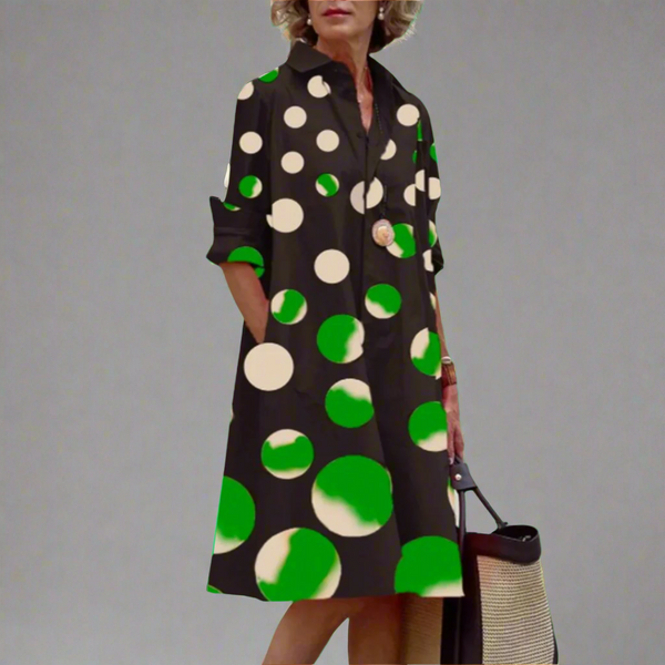 Kate - שמלת קז'ואל מודפסת מסוגננת