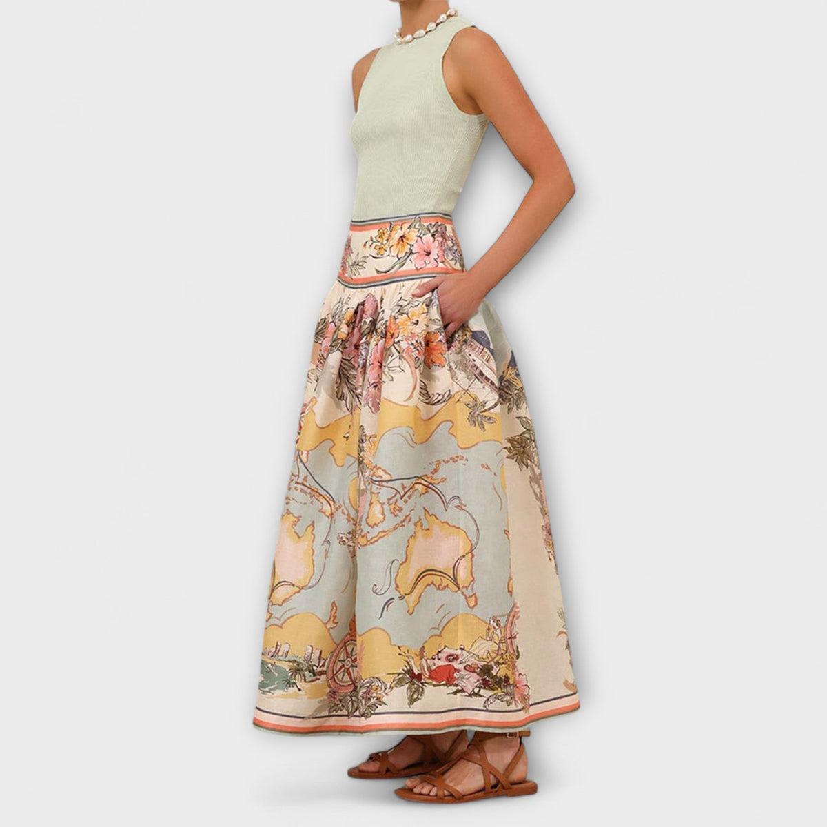 חצאית מיני א-ליין וינטג' אלגנטית