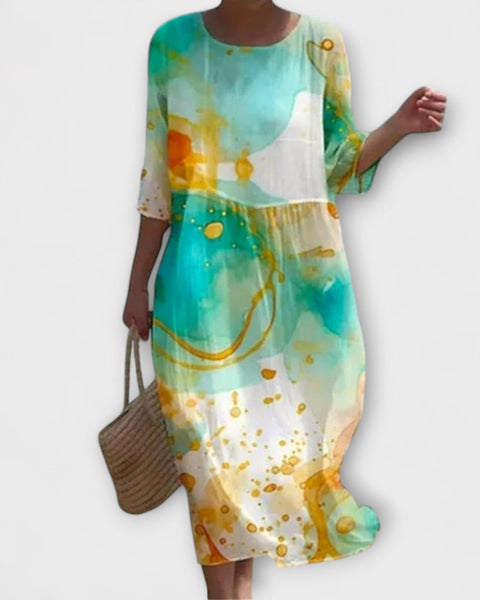 שמלת מקסי פרחונית אלגנטית מירנדה - רענני את הארון שלך