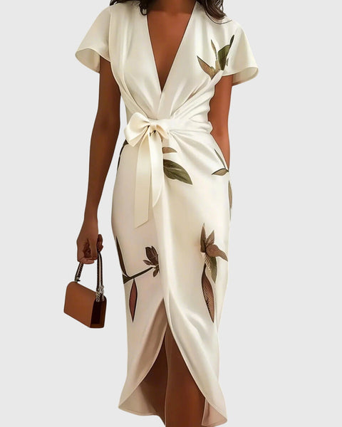 שמלות סטן לבנה אלגנטית