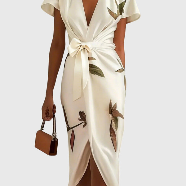 שמלות סטן לבנה אלגנטית