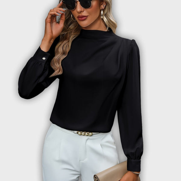 חולצה אלגנטית עם צווארון גבוה