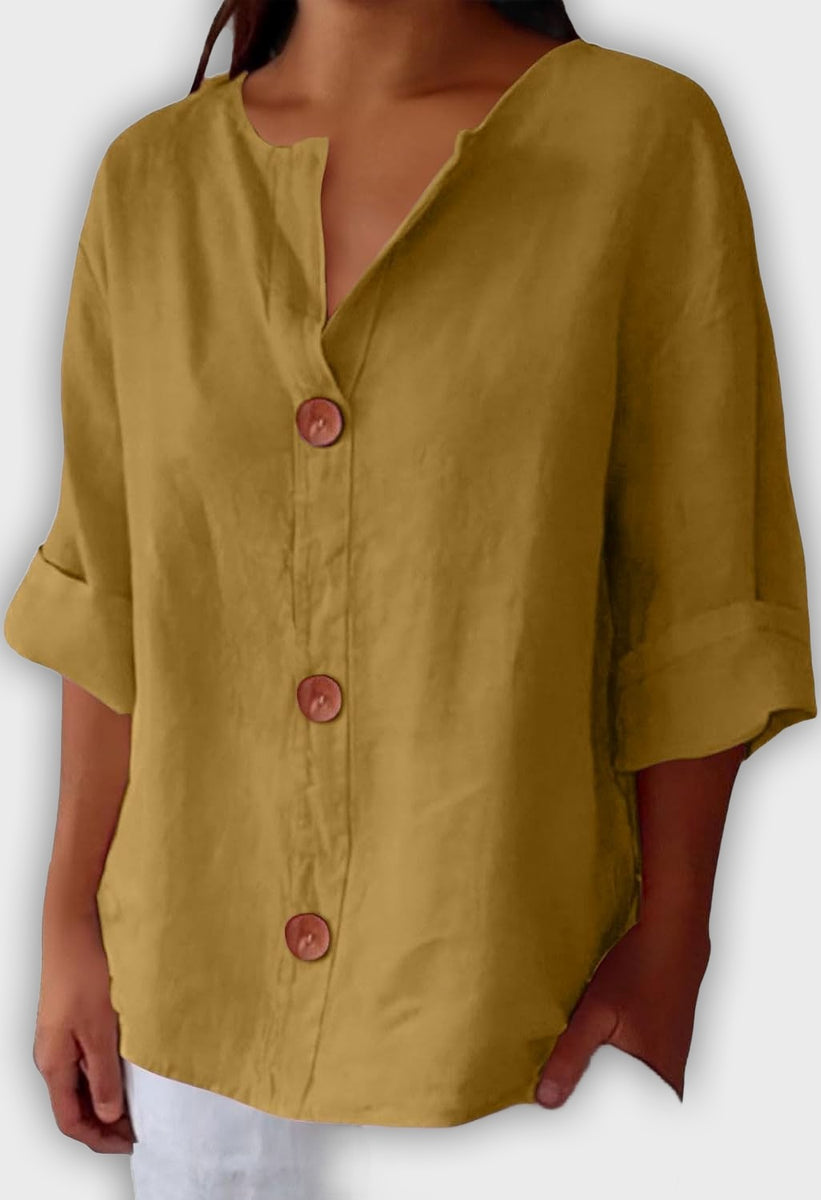 חולצת פשתן רפויה ואלגנטית לקיץ