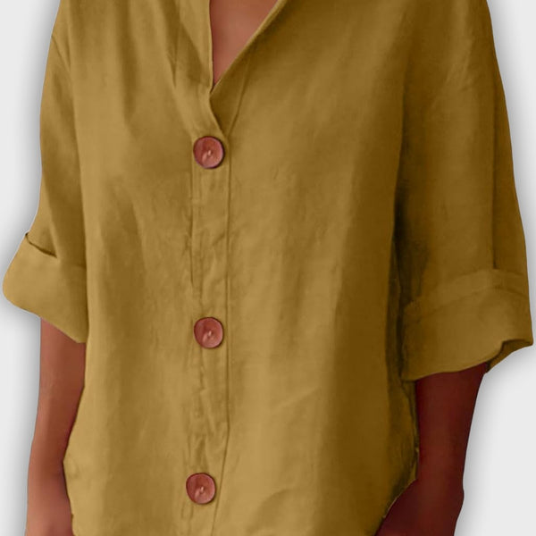 חולצת פשתן רפויה ואלגנטית לקיץ