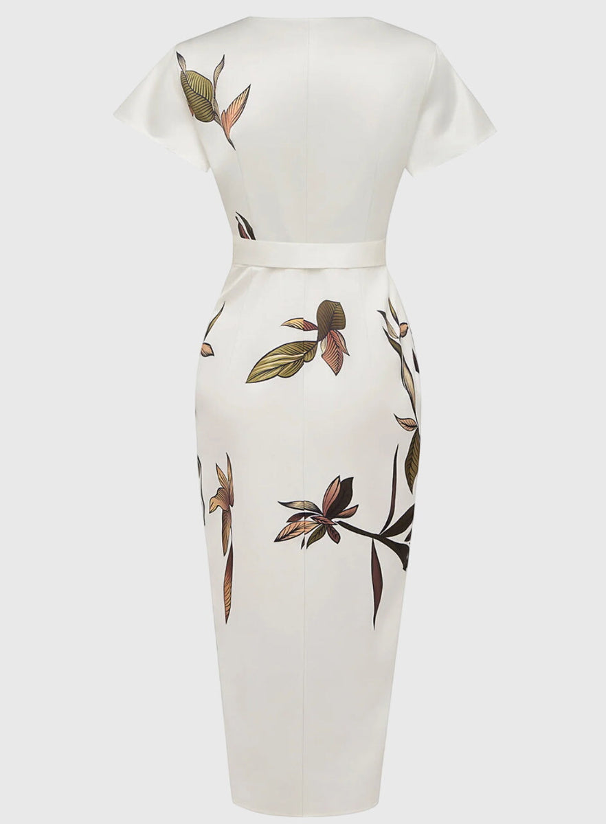 שמלות סטן לבנה אלגנטית