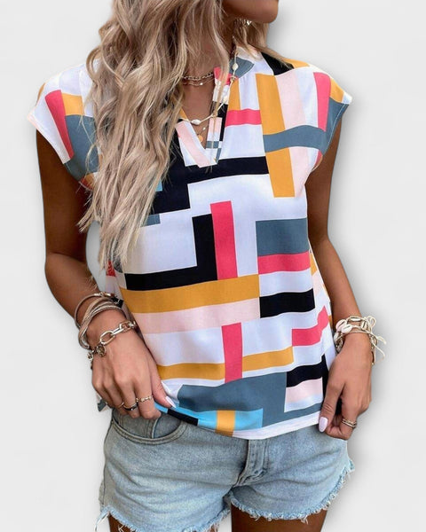 חולצת קלואי קצרת שרוולים אלגנטית