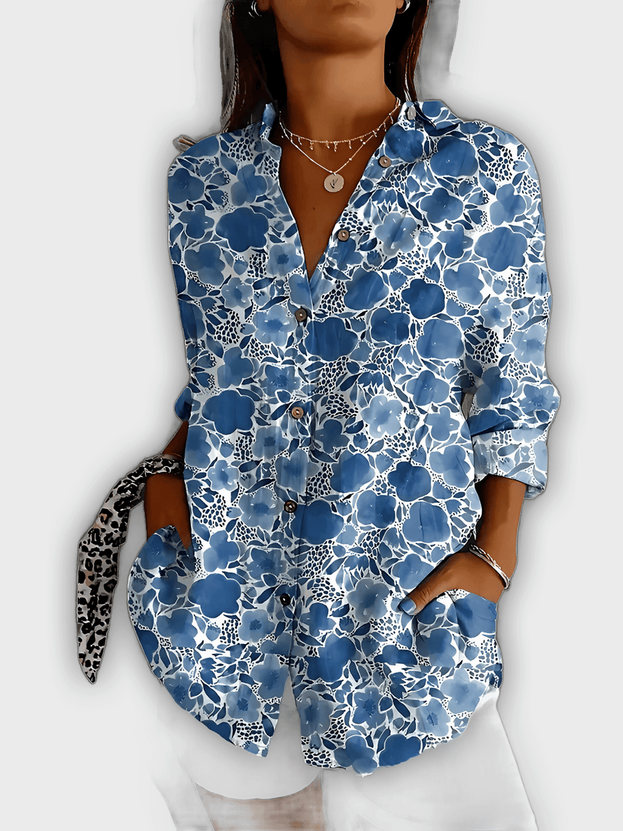 חולצת פרחים אלגנטית איווי - נוחות וסטייל יומיומי