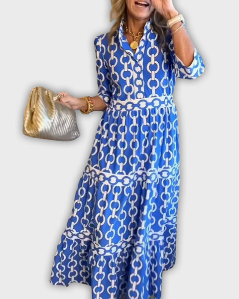 שמלת מידי עם דוגמת שרשרת