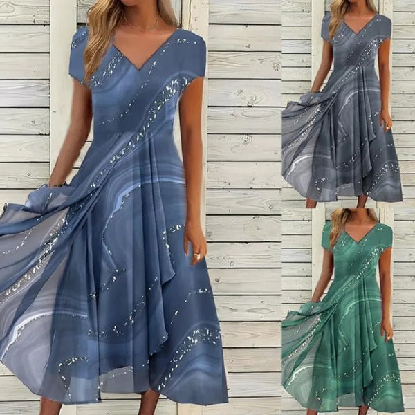 Ayana - שמלת מידי עם מפתח V