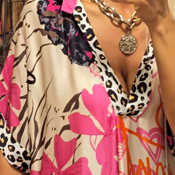 Marianna - שמלת צווארון Vקז'ואל