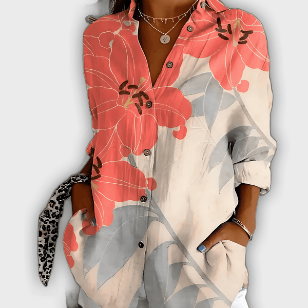 חולצת פרחים אלגנטית איווי - נוחות וסטייל יומיומי