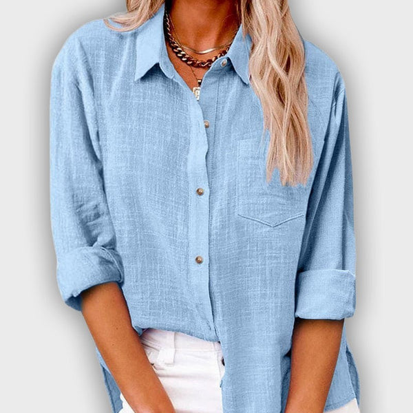 חולצת לייקרה לנשים עם שרוולים ארוכים בצבע כחול כהה