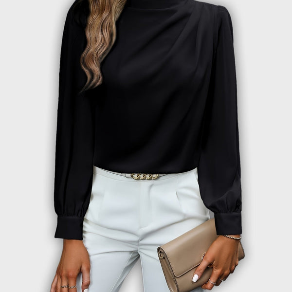 חולצה אלגנטית עם צווארון גבוה