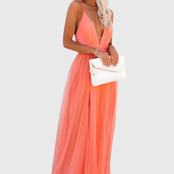 שמלת מקסי טול ללא שרוולים