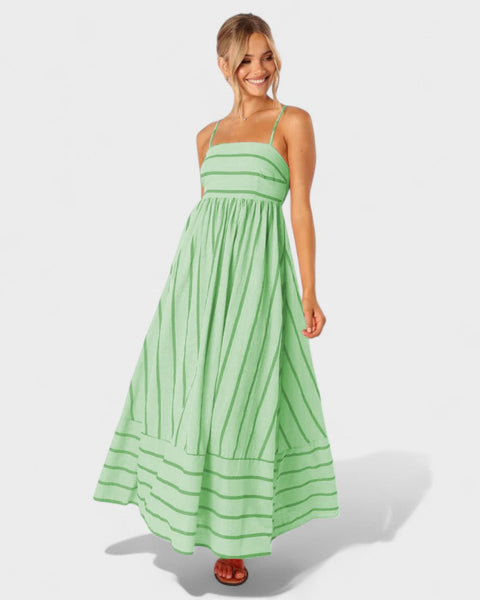 Lucille - שמלת מקסי עם הדפס פסים