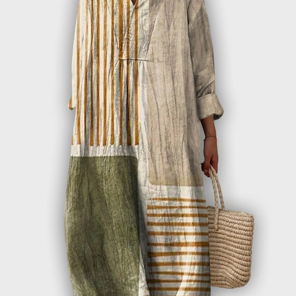 שמלת גיאומטרית עם סילואט זורם