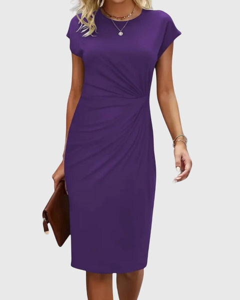 שמלת ערב קצרה עם שרוולים קצרים