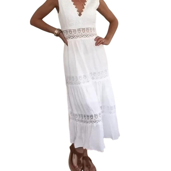 קלרה – שמלת מקסי אלגנטית מתחרה עם צווארון וי