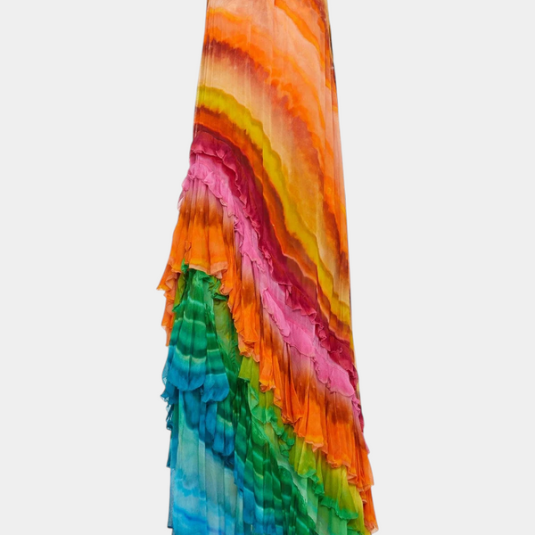 טי שירט עם רפפות ודפוס צבעוני