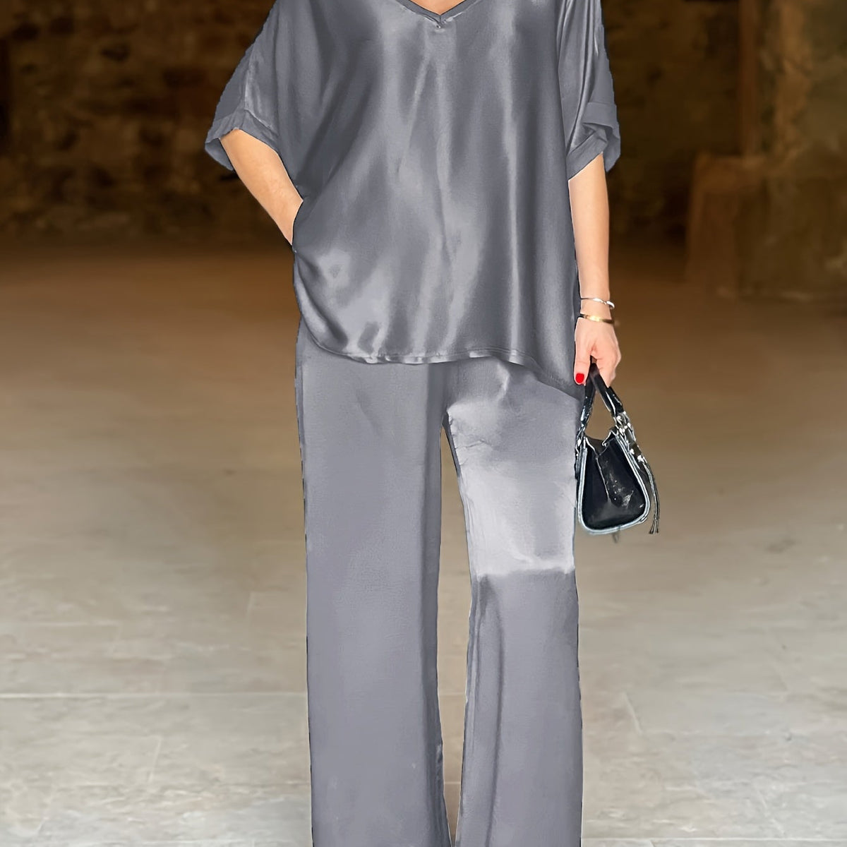 Ashlee - סט אלגנטי עם שרוולים קצרים