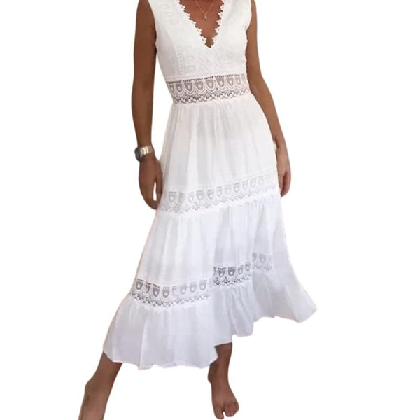 קלרה – שמלת מקסי אלגנטית מתחרה עם צווארון וי